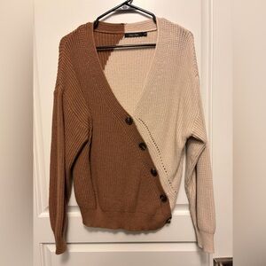 Doe & Rae Brown and Cream Cardigan
